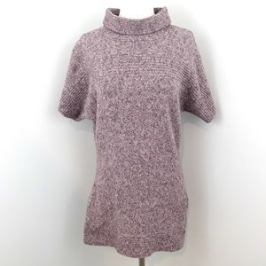 Columbia Pink Short Sleeve Cowl Neck Tunic Sweater